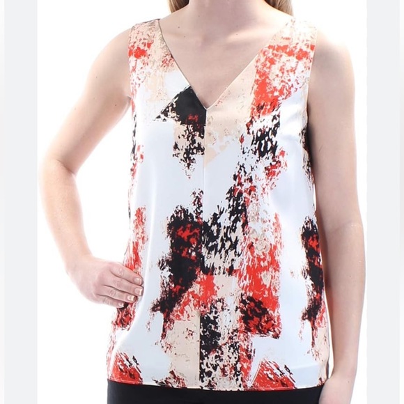 Abstract print v-neck Bar III blouse - Picture 4 of 4
